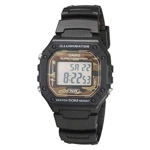 Casio Men's Classic Camouflage Quartz Watch with Resin Strap, Black, 21.1 (Model: W-218H-5BVCF)