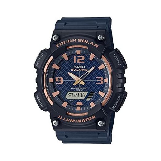 Casio Solar Powered Quartz Resin Strap, Black, 28.4 Casual Watch (Model: AQ-S810W-2A3VCF)