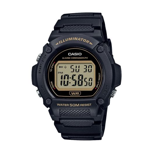 Casio Men's Quartz Sport Watch with Resin Strap, Other, 15 (Model: W219H-1A2V), Black