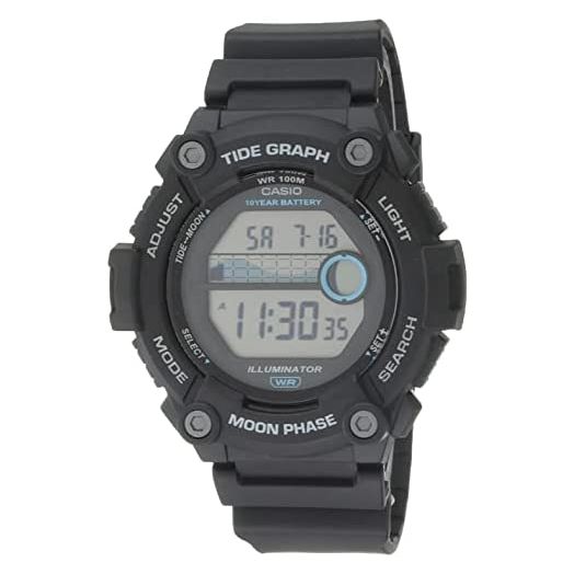 Casio Tide Graph Moon Phase 10-Year Battery Men's Sports Watch w/LED Illuminator (Casio Model: WS1300H-1AV Black)