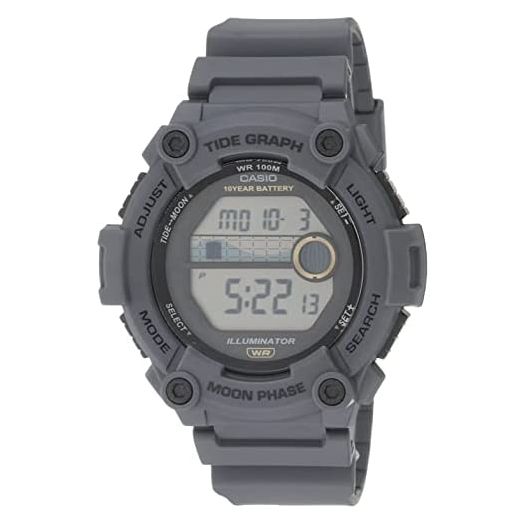 Casio Tide Graph Moon Phase Men's Sports Watch w/Illuminator (Model WS-1300H-8AV Gray)