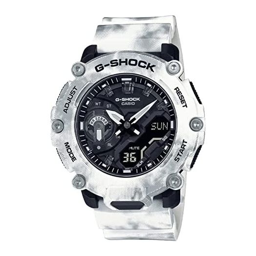 G-Shock GA2200GC-7A Grunge Snow Camouflage Watch, Black/White