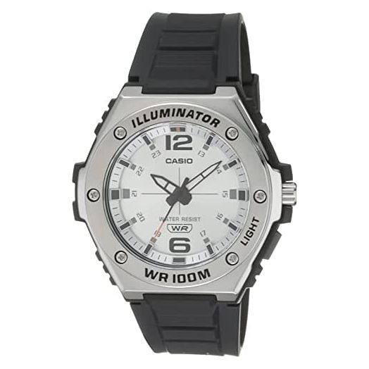 Casio Illuminator Metal Bezel Heavy Duty Resin Band Black Dial (Model: MWA100H-7AV)
