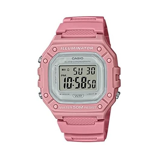 Casio Illuminator Alarm Chronograph Digital Sport Watch (Model W218HC-4AV) (Pink)