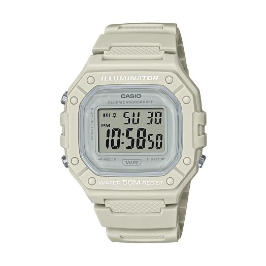 Casio Illuminator Alarm Chronograph Digital Sport Watch (Model W218HC-8A2V) (Light Gray)