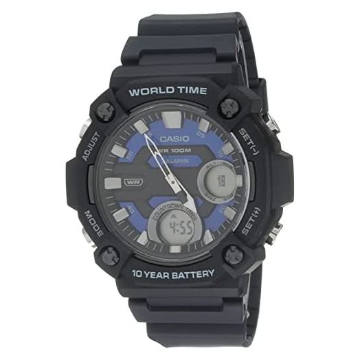 Casio 10 Year Battery World Time Countdown Timer Analog-Digital Watch (Model: AEQ-120W-2AV)