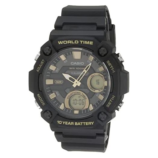 Casio 10 Year Battery World Time Countdown Timer Analog-Digital Watch (Model: AEQ-120W-9AV)