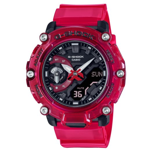 G-Shock GA2200SKL-4A Sound Waves Skeleton Series Watch, Red