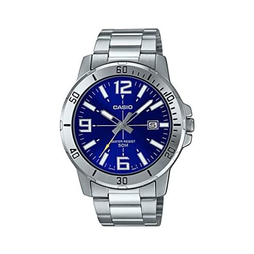 Casio Men's Diver Style Stainless Steel Watch (Model: MTPVD01D-2BV) (Blue Dial)