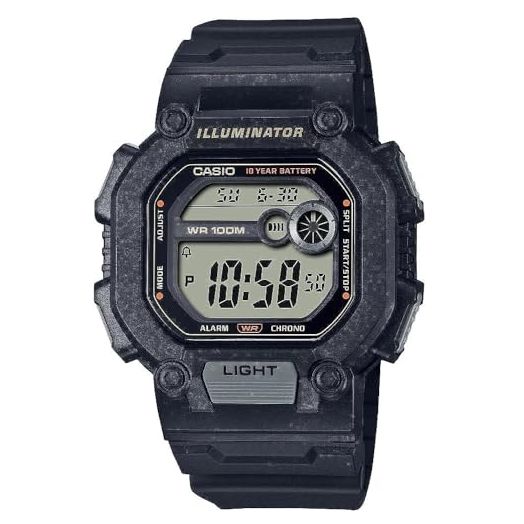 Casio LED Illuminator 10-Year Battery Extra Long Band Countdown Timer Daily Alarm Full-Auto Calendar Men's Digital Sport Watch Model: W-737HX-1AV