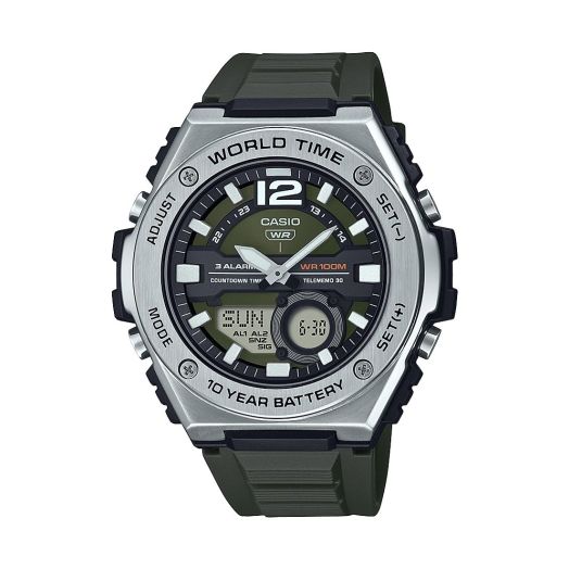 Casio World Time 10-Year Battery Ana-Digital Chronograph Watch MWQ-100-3AV