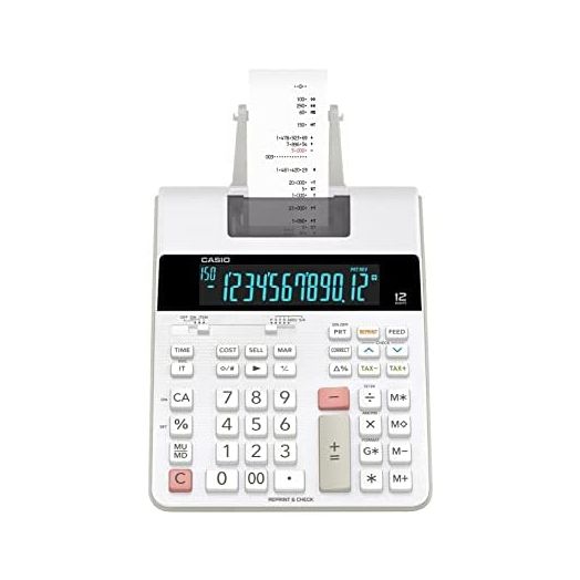 Casio HR-300RC Printing Calculator with Backlit LCD Display,White,Mini-Desktop