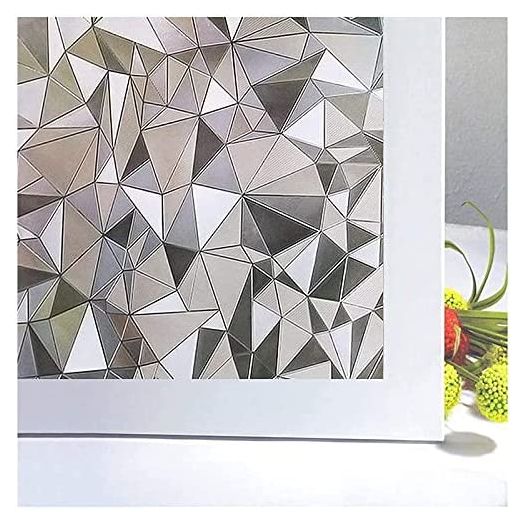 Niviy 3D No Glue Static Cling Window Films Privacy Cut Glass Window Sticker for Bathroom Office Kitchen Window Decor 17.7"x 78.7"