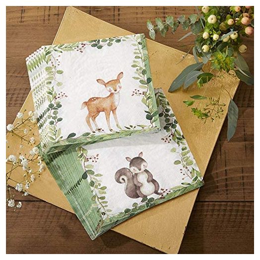 Kate Aspen Woodland Baby Shower Decorative Paper Napkins, Thick Decorative Dinner Napkins, Luncheon Serveware, 2 ply