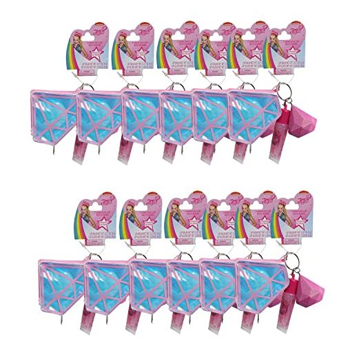 JoJo Siwa Diamond Lip Keychain Gloss, Balm and Coin Purse, Pink, Blue, One_Size