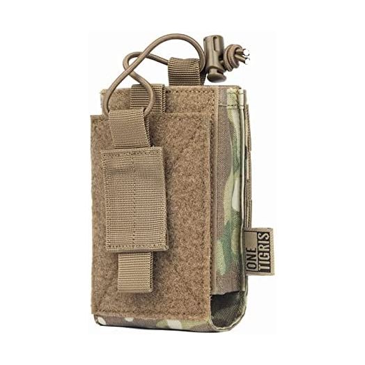 OneTigris Radio Holster for BaoFeng UV-5R BF-F8HP Nylon MOLLE Pouch for Walkie Talkie Rifle Mag (Multicam)