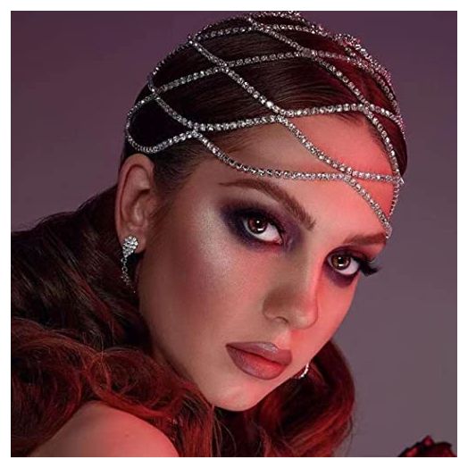 Fdesigner Crytsal Head Chain Silver Cap Headpieces Party Rhinestone Flapper Hairpieces Jewelry Gatsby Belly Dance Cleopatra Hair Accessories for Women