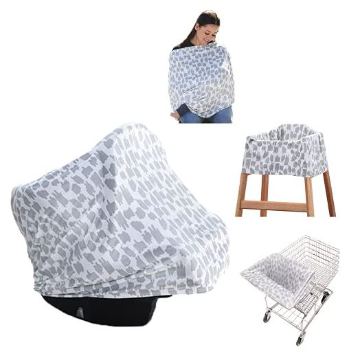 Travel Bug 5-in-1 Nursing Cover and Car Seat Cover for Babies, Scribble