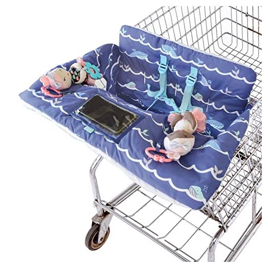 Travel Bug Baby and Toddler Shopping Cart Cover & High Chair Cover - Whales