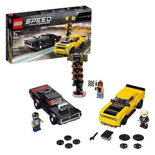 LEGO Speed Champions 2018 Dodge Challenger SRT Demon and 1970 Dodge Charger R/T 75893 Building Kit (478 Pieces)