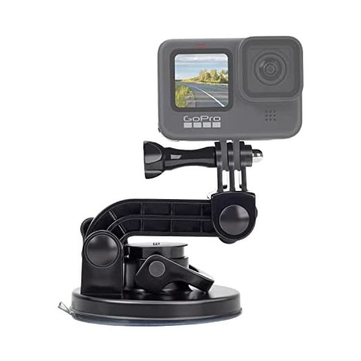 Suptig Suction Cup Mount Compatible for Gopro Hero 10 Hero 9 Hero 8 Hero 7 Hero 6 Hero 5 Hero 4 Hero 3+ Hero 3 Hero 2 Gopro Max Hero+ Hero Session and Other Action Cameras (Black)