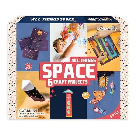 Space Science 6-in-1 Craft Kit Gift for Kids Ages 6-10 - Solar System Arts Toys for Boys and Girls…