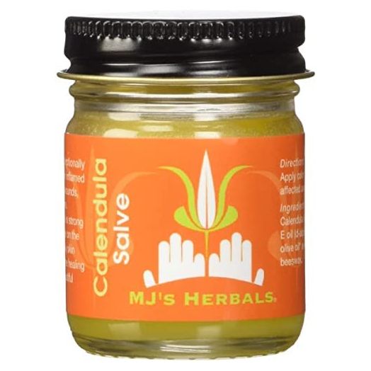 MJ’s Herbals Calendula Salve | Skin Soothing Balm, Eczema Cream, Diaper Rash, Scar Treatment, Bug Bite Itch Relief | Organic Calendula, Propolis Beeswax (4 oz)