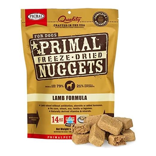 Primal Freeze Dried Dog Food Nuggets Lamb Formula, Crafted in The USA Grain Free Raw Dog Food