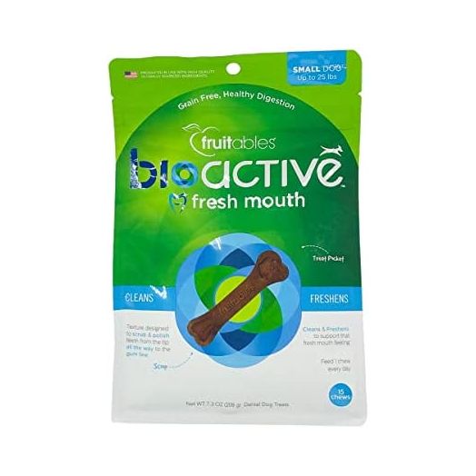 Fruitables Bioactive Dental Chews | Gluten and Grain-Free Dental Treat | Superfood Formulated