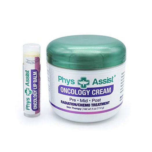 PhysAssist Oncology Cream 4 oz plus Lip Balm. Hydrates and Pampers Stressed skin. Made with a blend of natural Botanicals. Clinically Tested, Non Irritant.