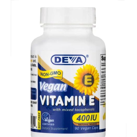 DEVA Nutrition Vegan Vitamin E 400 IU with Mixed Tocopherols - 90 Vegan Capsules
