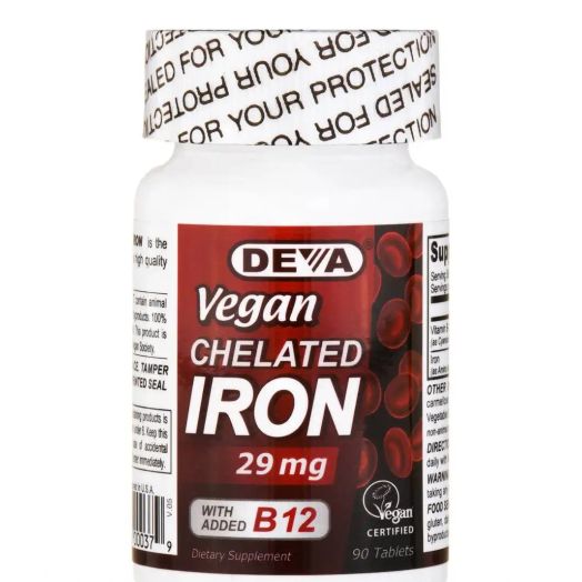 DEVA Nutrition Vegan Chelated Iron 29 mg - 90 Tablets
