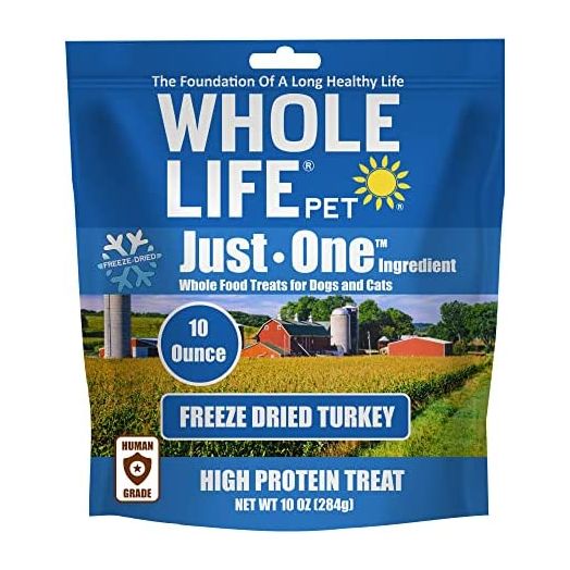 Whole Life Pet Products USA Sourced and Produced Human Grade Freeze Dried Turkey Breast Dog and Cat Treat Value Pack, Protein Rich for Training, Picky Eaters, Digestion, Weight Control, 10 Ounce (TK335)