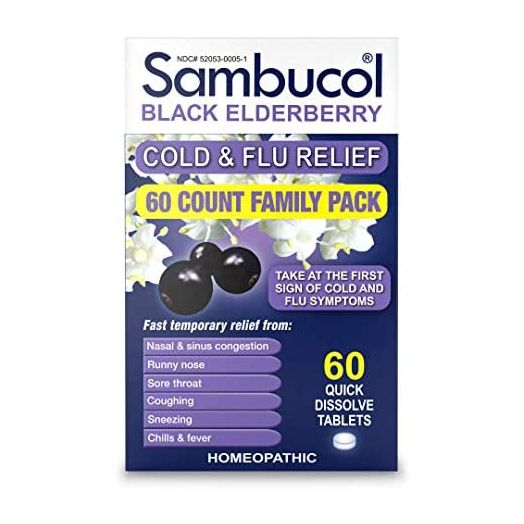 Sambucol Cold & flu relief tablets, 60 Count