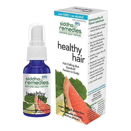 Siddha Remedies Healthy Hair for Hair Growth, Dandruff Treatment, Itchy Scalp Treatment | Unleash Wild Hair Growth by Releasing Underlying Stress | Homeopathic Remedy w/ Cell Salts | No Sugar, Alcohol
