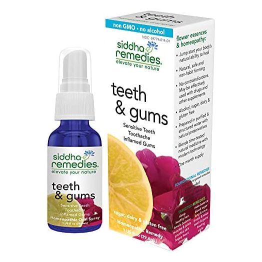 Siddha Remedies Teeth & Gums Spray for Gums & Toothache Relief, Sensitive Teeth | 100% Natural Homeopathic Remedy with Cell Salts and Flower Essences | No Alcohol No Sugar