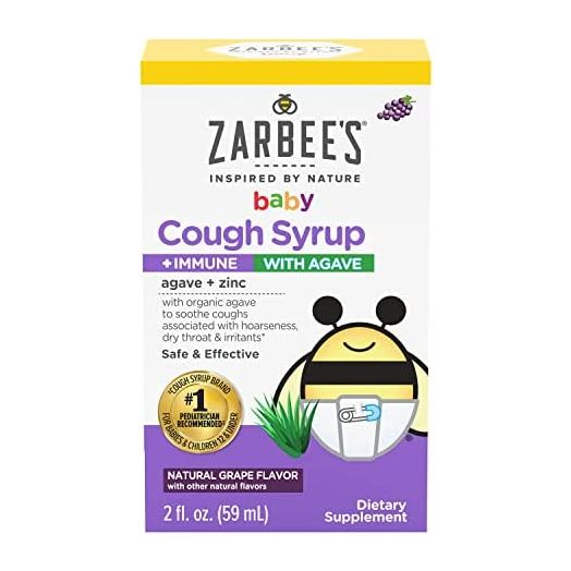 Zarbee's Naturals Baby Cough Syrup with Agave, Natural Grape Flavor, 2 Ounce