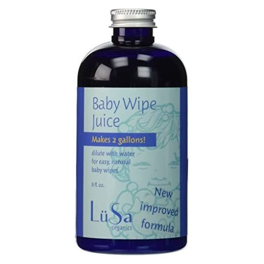 Lusa Organics Baby Wipe Juice - Certified Organic with Natural, Safe, and Gentle Ingredients - Locally Grown and Tested - Synthetic Fragrance and Preservative Free - 8 Ounces and Makes 2 Gallons