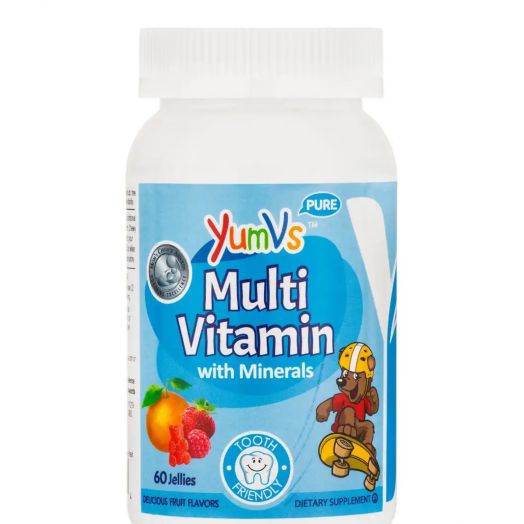Teelah Yum-V's MultiVitamin with Minerals, Delicious Fruit Flavor - 60 Jellies