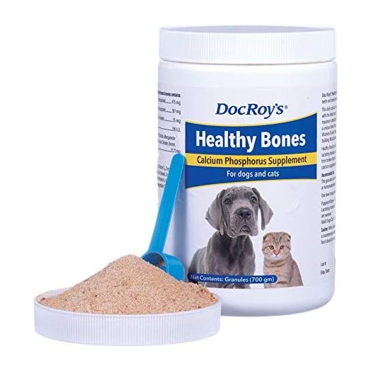 Revival Animal Health Doc Roy's Healthy Bones - Calcium Phosphorus Supplement for Dogs & Cats - 700 gm Granules