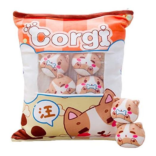 REFAHB Plush Pillow Cute Corgi Animals Doll Toy Gifts for Teens Girls Kids, Sofa Chair Decorative Pillow, Creative Gifts for Teens Girls Kids