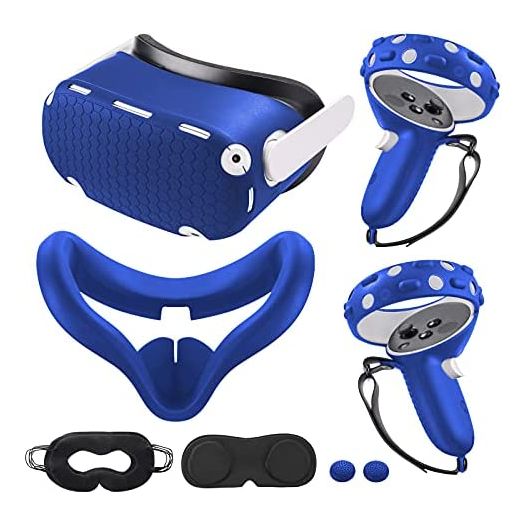 for Oculus Quest 2 Accessories, Quest 2 VR Silicone face Cover, Quest 2 Touch Controller Grip Cover