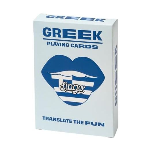 Greek Lingo Playing Cards | Travel Flashcards | Learn Greek Vocabulary in A Fun & Easy Way | 52 Essential Translations