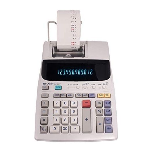 Sharp EL-1801V Two-Color Printing Calculator 2.1 Lines/Sec 4" Black/Red