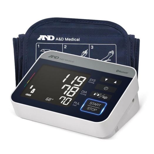 A&D Medical Precision Check Pro Bluetooth Upper Arm Blood Pressure Monitor, Wide Cuff