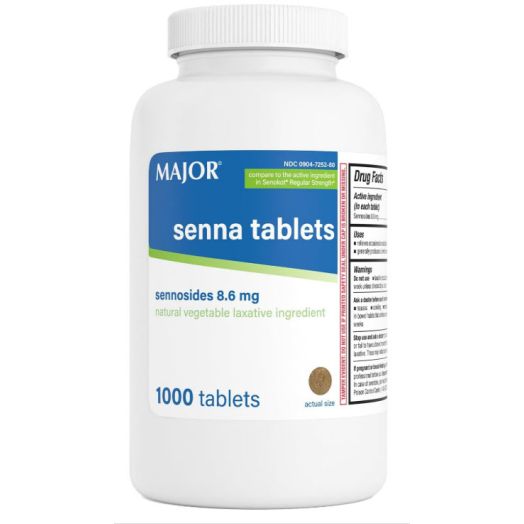 Senna 8.6 Mg Natural Vegetable Laxativ 1000 Tablets Generic for Senekot by MAJOR PHARMACEUTICALS (Original Version)
