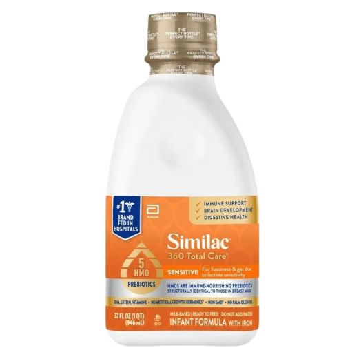 Abbott Nutrition Similac 360 Total Care Sensitive Infant Formula with Iron, 32 fl oz Ready-to-Feed Bottle