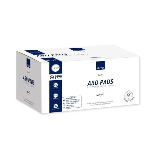 ABENA Sterile Abdominal Pad, 7.5 x 8 Inch Box of 20