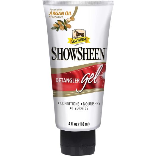 Absorbine ShowSheen Detangler Gel for Mane, Tail and Coat, Moroccan Argan Oil, 4oz