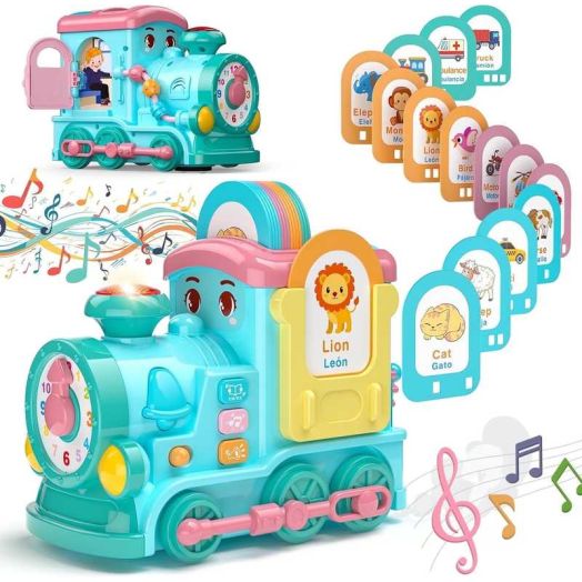Adofi Educational Toys Train, Montessori Toys with 24-in-1 Multi Musical Features